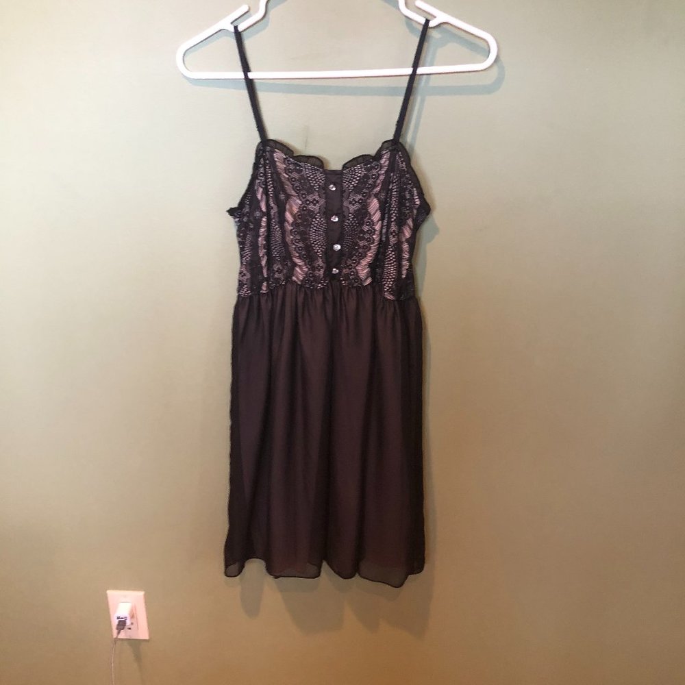 Lacey spaghetti strap top dress
